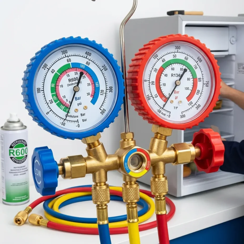 Manómetros (Manifold) para R134a y R600 para neveras