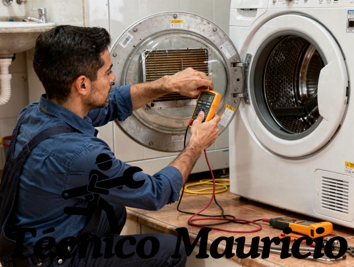 Prueba de resistencia y sensores de secadora Prueba técnica de calentamiento en una secadora